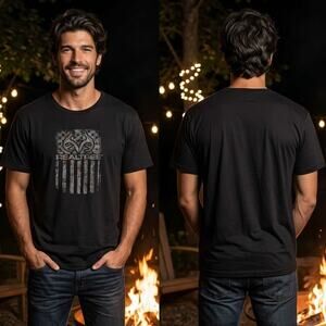 Realtree Edge Staghorn Creek Black Logo T-Shirt Mens XL 46-48 Chest